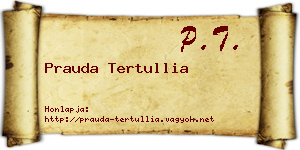 Prauda Tertullia névjegykártya